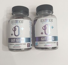 2 Brand NEW ZHOU Gummies Gut Guru Probiotic + Prebiotic Fiber 60 SEALED 5/2023 - £15.03 GBP