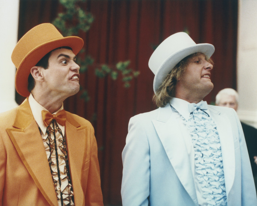 DUMB AND DUMBER JIM CARREY JEFF DANIELS IN WEDDING SUITS 8X10 PHOTO