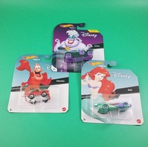 3 x Hot Wheels Disney Character Cars lot : Ariel, Ursula and Sebastian - £14.99 GBP