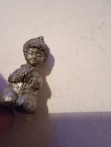 Vintage Fine Pewter Miniature Figure Figurine Collectible Child Kid 1984 1980s - £11.71 GBP