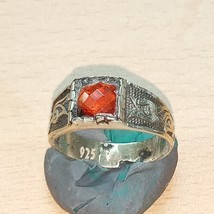 925 silver ring, dark red agate stone, quartz, elegance, leaders, leaders - £54.79 GBP