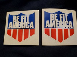 Lot Of 2 Vtg Stickers Be Fit America,  70&#39;s-80&#39;s, Stars And Stripes Flag - £3.94 GBP