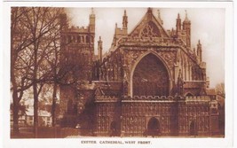 United Kingdom UK Postcard Exeter Cathedral West Front - £2.32 GBP