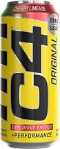 C4 Original On the Go Carbonated Explosive Energy Drink Cherry Limeade, 4 Cans - £15.97 GBP