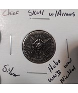 HOBO Chief Skull With Arrows Made From A REAL WWII Silver War Nickel SIGNED - €12,91 EUR