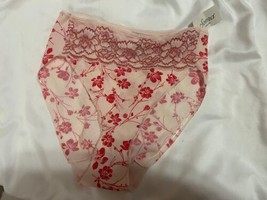 Soma High Leg Floral Microfiber Panty Lace S - $16.82