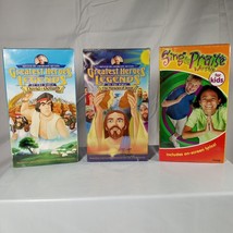 Greatest Heroes Legends Bible Stories / Sing Praise VHS Lot Of 3 Children Movies - £15.05 GBP