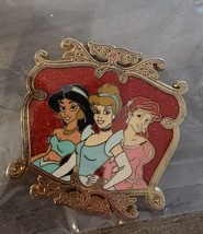 NWT Disney Princesses Jasmine Cinderella &amp; Ariel Princess 2008 Pin Red Pink Gold - £23.59 GBP