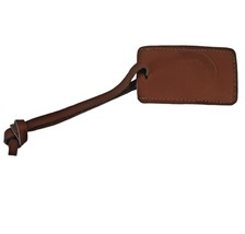 Vintage Tan Brown Leather Luggage Tag Ram Logo - £13.92 GBP