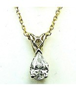 EXQUISITE GENUINE DIAMOND PEAR PENDANTV.FINE (.42Ct_G-H Color_VS2)14K 16... - $1,440.00