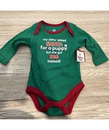 Baby Creeper &quot;my sister asked SANTA for a puppy but she got me instead&quot; ... - £7.46 GBP