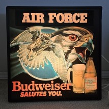 Vintage Budweiser Salutes You US Air Force USAF Beer Light Sign Falcon 18&quot; - $209.22