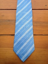 Banana Republic Striped 100% Italian Silk Preppy Classic 4&quot; Wide Blue Ti... - $18.50