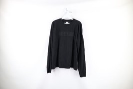 Vtg 90s Gap Mens Small Faded Spell Out Box Logo Long Sleeve T-Shirt Black USA - £31.17 GBP