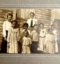 Real Photo Matted School Children With Teacher Mae Hall Maine c1930s DWS9A - £23.33 GBP