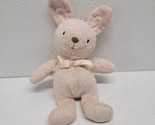 Carter&#39;s Prestige Tan Bunny Rabbit Soft Plush Toy 2005 Ribbon Bow 7&quot; - $64.25