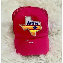 Sweet Texas Treasures distressed truckers cap in Hot Pink - size One Size - £46.03 GBP