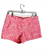 J. Crew Hot Pink &amp; Cream Geometric Print Dress Shorts Size 2 - $328.15 MXN