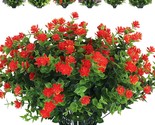 S Outdoor Fake Flowers,8 Bundles Outside Face Mums Fake Summer Greenery ... - $33.99