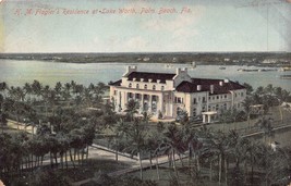 Palm Beach Florida~Flagler&#39;s Residence At Lake WORTH~1910s M Mark Publ Postcard - £10.48 GBP