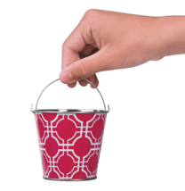 12pc Modern Mini Pink Pails w/ Metal Handle for Crafts, Candy, Party Favors NEW - £12.68 GBP