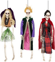 Hanging Halloween Skeleton Witches, Scary Front Porch Decorations,16 Inches (Set - £17.24 GBP