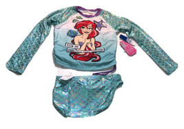 Little Mermaid “Dive In” Childrens Medium Long Sleeve Bathing Suit Swimwear - $13.88