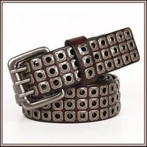 Norseman Medieval Viking Triple Prong Buckle Leather Cow Hide Riveted Wa... - £77.80 GBP