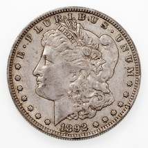 1892-O Plateado Morgan Dólar En Au Estado, Luz Tonificación, Bonito Luster - £257.19 GBP