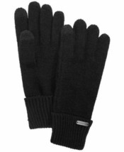 Steve Madden Women&#39;s Solid Boyfriend Knit iTouch Gloves, Black - £11.85 GBP