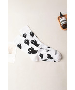 White Ghost Printed Halloween Cotton Mid calf Socks - $52.19 MXN