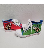 Super Mario Brothers High Top Sneakers Kids Size 12 Mario Luigi Nintendo... - $548.81 MXN