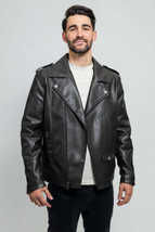 Whet Blu Nash Men&#39;s Motorcycle Style Vegan Faux Leather Jacket - £102.23 GBP
