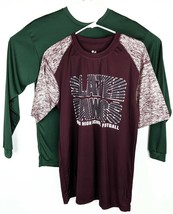 Mens Workout Shirts Medium Short/Long Sleeve Slater Dawgs Football - $17.91