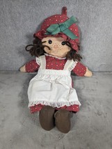 Vintage Hallmark 1982 Christmas Cloth 16&quot; Rag Doll Yarn Hair Stocking St... - £7.59 GBP