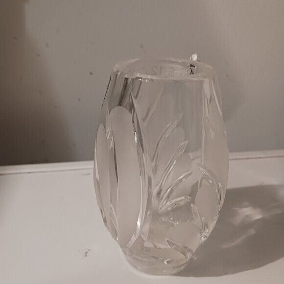 Waterford Crystal Vase Mini Frosted Poland Bud Vase Etch Centerpiece Home Deco - $93.50