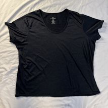 Real Essentials Women’s Scoop Neck T-shirt Tee Size 2X Black/Gray - €6,84 EUR
