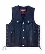 First , NFIM616CFD Men Biker ,Motorcycle Leather Vest Size Small - $2,261.89 MXN