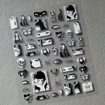 1 sheet of Gothic Horror Manga Junji Ito Art Style Nail Stickers - $36.93 MXN