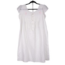 VTG Nightgown Womens Petite S M White Delicate Short Sleeve Embellished ... - $19.66