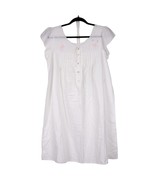 VTG Nightgown Womens Petite S M White Delicate Short Sleeve Embellished ... - £15.66 GBP