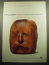 1958 Container Corporation of America Ad - Theodore Roosevelt by Leonard Baskin - £13.82 GBP