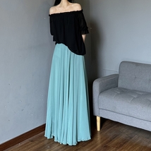 Brown Full Length Chiffon Skirt Outfit Summer Beach Long Chiffon Skirt Plus Size image 7