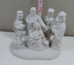 3 1/2 inch white manger scene with wise men and shepards - $24.75