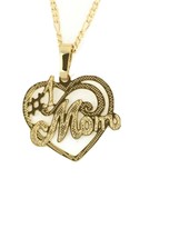 Mom&#39;s #1 Heart Necklace 14K Gold plated Pendant charm Mothers&#39; day Gift ... - $233.95 MXN