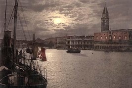 Grand Canal and Doges&#39; Palace by moonlight, Venice, Italy 20 x 30 Poster - £20.76 GBP