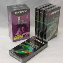 Sony 8 Hour EP VHS 3 &amp; Fujifilm HQ 120 4 Blank VHS Tapes Video Cassette  SEALED - $27.43