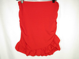 Women&#39;s Medium, Sexy Red, Side Ruched, Ruffled Hem, Zip Back Mini Skirt - $16.49