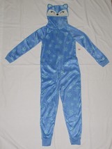 Fleece One-Piece Pajamas Girls Size 6/6X 7 Blanket Sleeper Union Suit Hooded Fox - £19.91 GBP