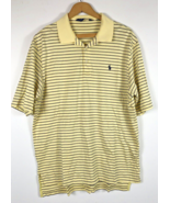 Ralph Lauren Polo Golf Shirt Size L Butter Yellow Stripe Preppy Old Mone... - $743.82 MXN